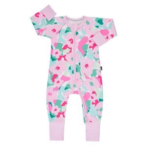BONDS KIDS ZIP WONDERSUIT PINK