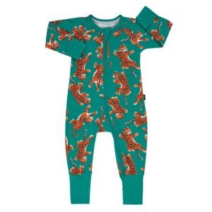 BONDS KIDS ZIP WONDERSUIT - ROYAL GREEN