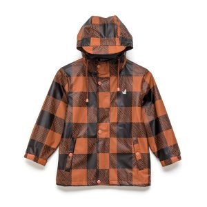 CRYWOLF PLAY RAIN JACKET – Rust Plaid (1-6 YRS)