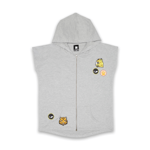 Band of Boys Sleeveless Hood - Cat Badges (Marle Grey)