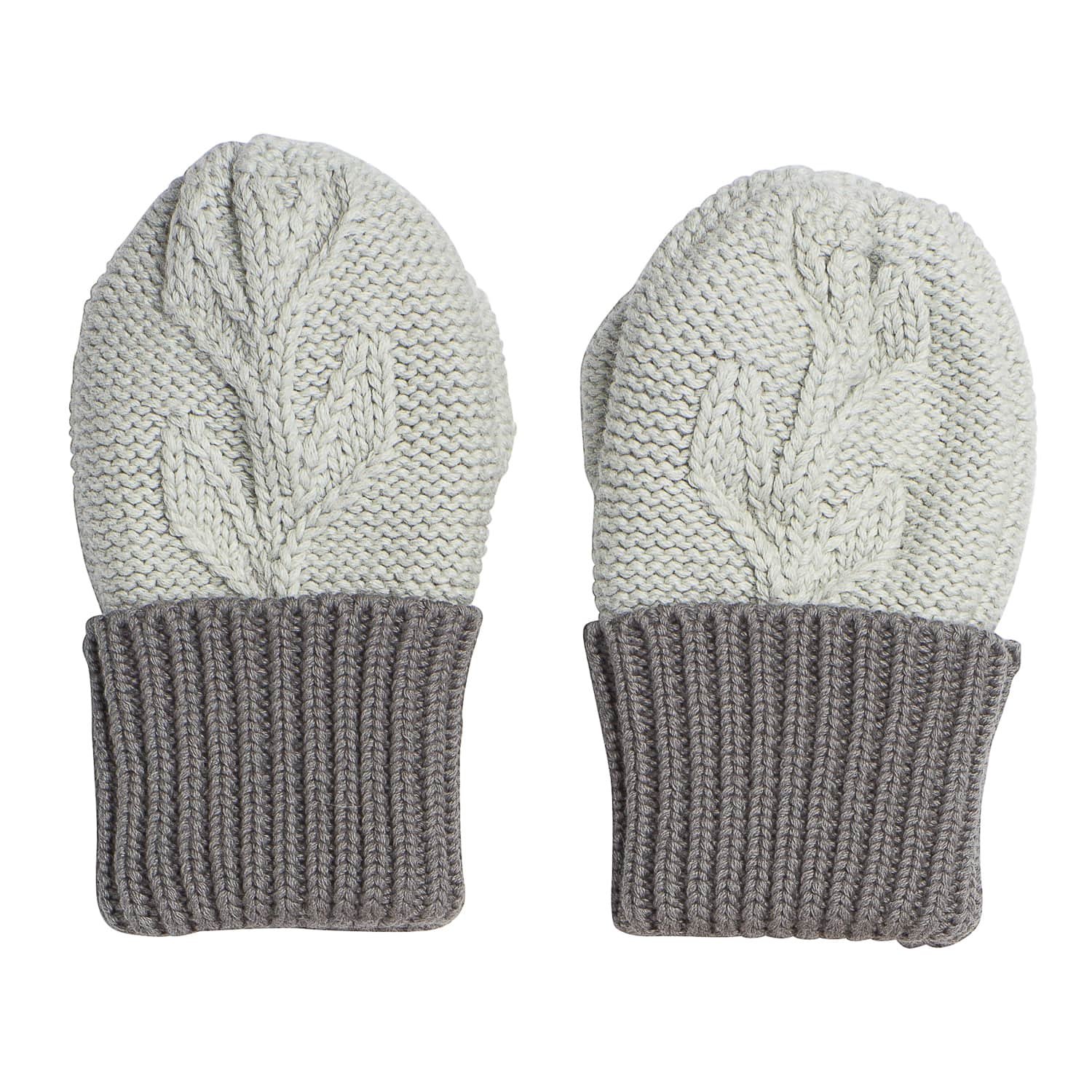 Acorn Baby Olive Branch Beanie and Mitten Set - Grey - Image 3