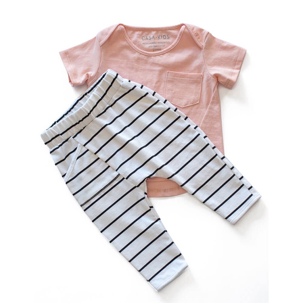 Casa Kids Twist Seam Pocket Tee Blush - Image 2