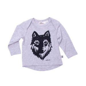 Milk and Masuki Baby Long Sleeve Tee Wolf