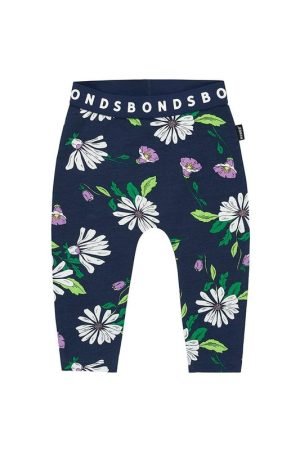 Bonds Baby Stretchies Legging - Tomorrow Floral Black - (0-3 yrs)